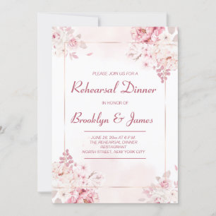 Convites De Ensaio De Casamento Elegante Com Rosas