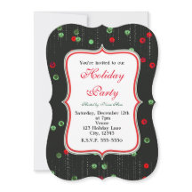 Convites de Férias com Lantejoulas Vermelhas e Ver