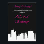 Convites de Festa Black & White na Cidade<br><div class="desc">Personalize com o seu próprio texto. Exclua qualquer área de texto que você deseje deixar em branco. Personalize a frente e o verso.</div>