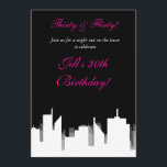 Convites de Festa Black & White na Cidade<br><div class="desc">Personalize com o seu próprio texto. Exclua qualquer área de texto que você deseje deixar em branco. Personalize a frente e o verso.</div>