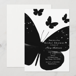 Convites de festa Borboletas Pretas e Brancas