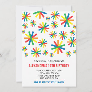 Convites de festa Color party Confetti Modern 10 a