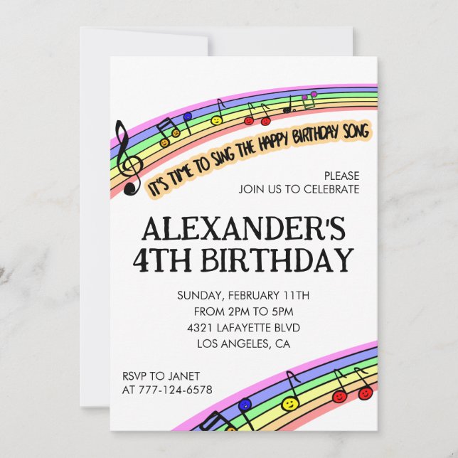 Convites de festa coloridos diversão arco-íris cri (Frente)