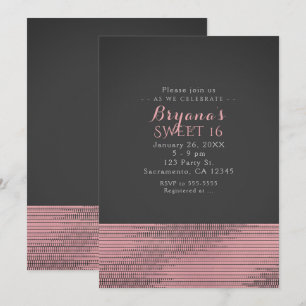 Convites de festa com lantejoulas Glam modernos ro