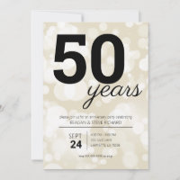Convites de festa de 50º aniversário com champanhe