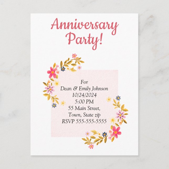 convites de festa de aniversário (Frente)