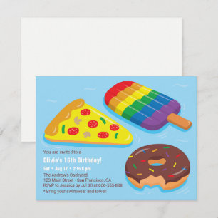 Convites de Festa de Aniversário com Boias de Pisc