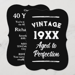 Convites de festa de aniversário de 40 anos estilo