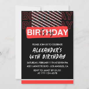 Convites de festa de aniversário de 46 anos para h