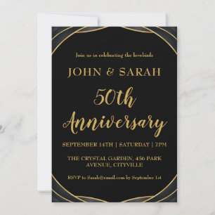 convites de festa de aniversário de 50 anos preto