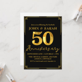 convites de festa de aniversário de 50 anos preto