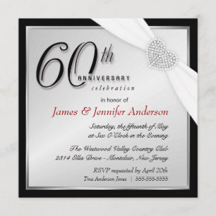 Convites de festa de aniversário de 60 anos elegan