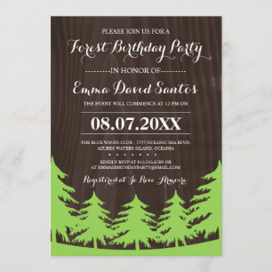 Convites de Festa de aniversário de Florestas