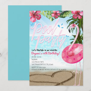 Convites de Festa de Aniversário de Verão do Flami