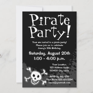 Convites de festa de aniversário pirata para crian