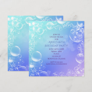 Convites de Festa de Bolhas Encantadas Sob o Mar