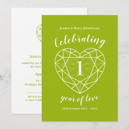 Convites de festa de celebração de 1 ano de amor d
