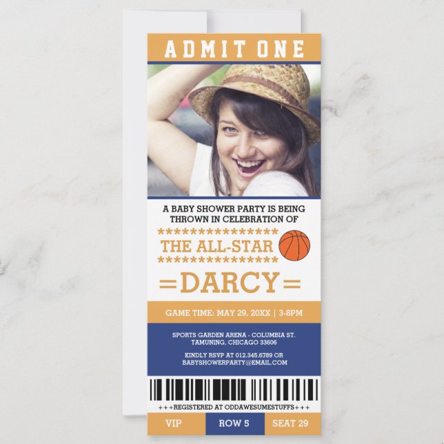 Convites de Festa de Chá de Bebê de Basquetebol (Frente)