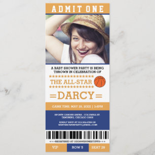 Convites de Festa de Chá de Bebê de Basquetebol