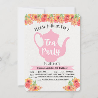 Convites de Festa de Chá para Meninas