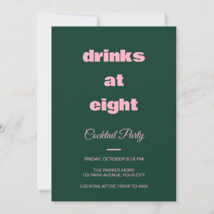 Convites de Festa de Cocktail às Oito com Bebidas