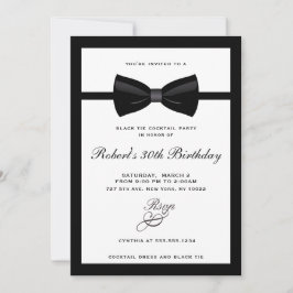 Convites de Festa de Cocktail de Gravata Preta