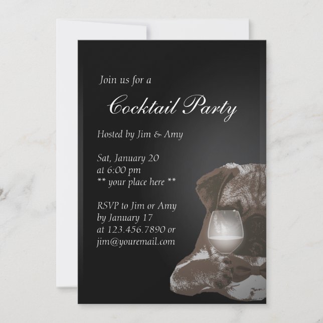 Convites de Festa de Cocktail de Vinho Fino & Sr.  (Frente)