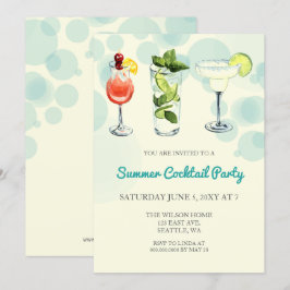 Convites de festa de cocktails de verão