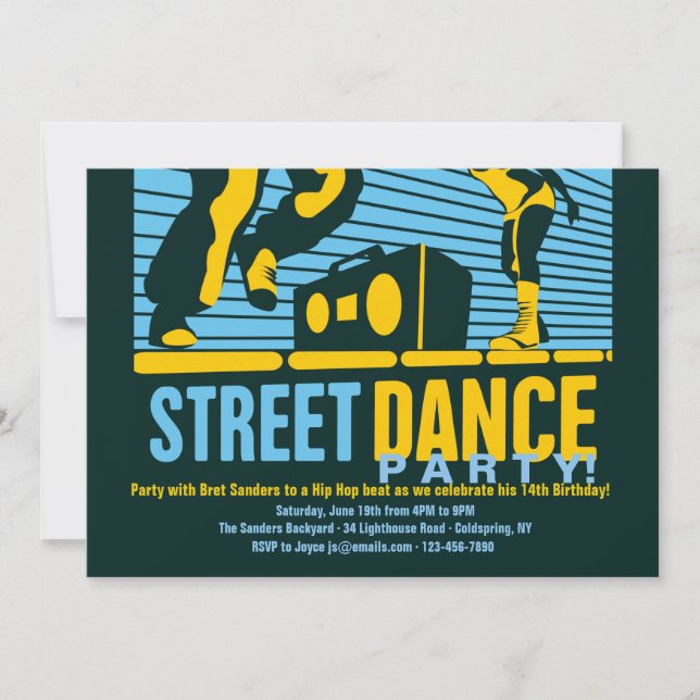 Convites de Festa de Dança de Rua (Frente)