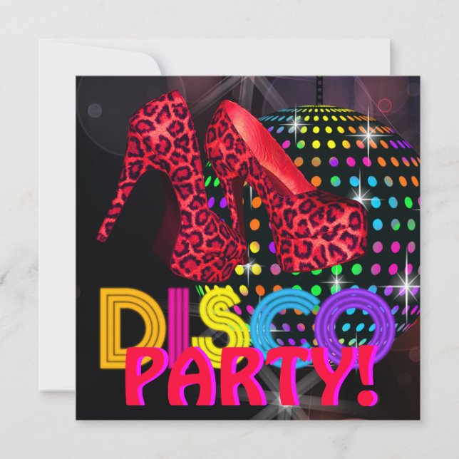 Convites de Festa de Dança Disco Bola de Espelho (Frente)