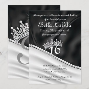Convites de festa de diamantes da Princesa Bling