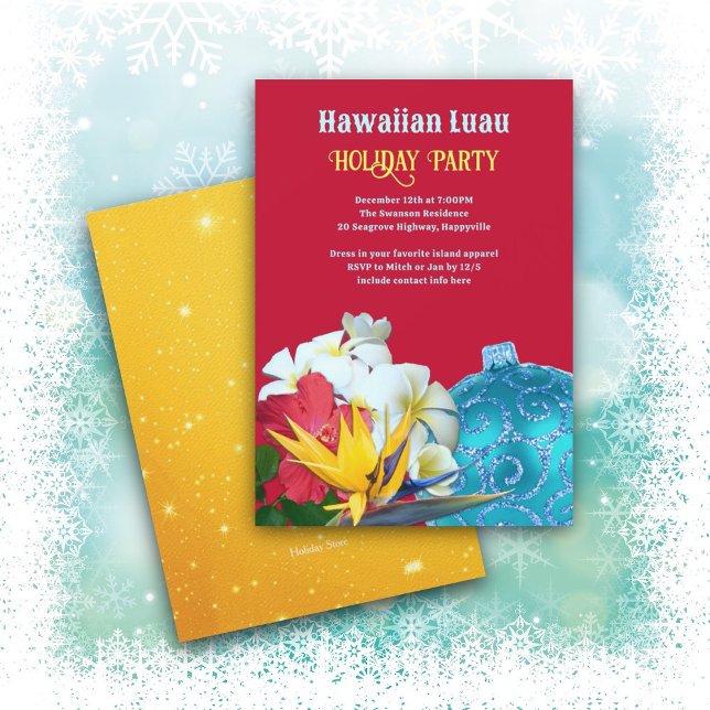 Convites de Festa de Férias com Luau Havaiano (Criador carregado)