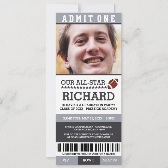 Convites de Festa de formatura de futebol (Frente)