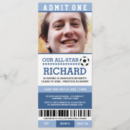 Convites de Festa de formatura de futebol azul