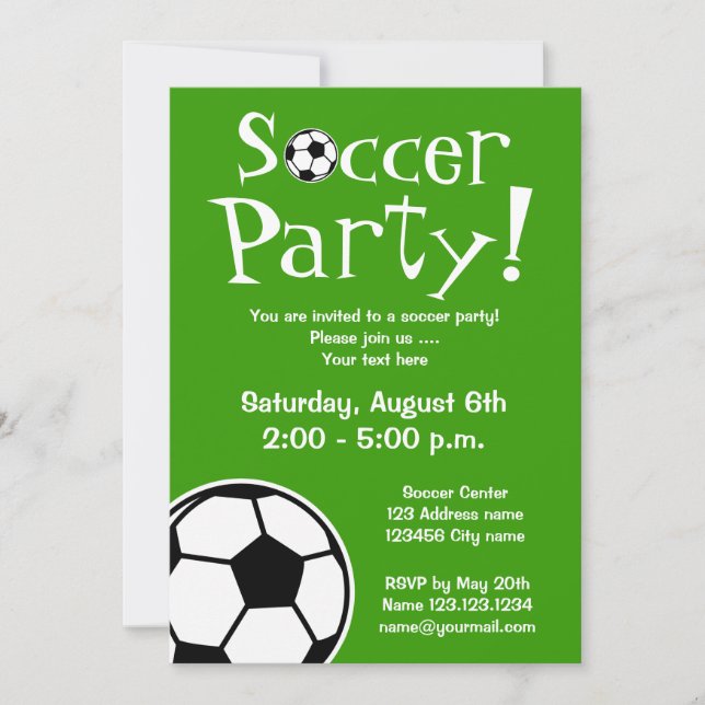 Convites de festa de futebol para Aniversários ou  (Frente)
