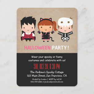 Convites de Festa de Halloween com Esqueleto de Ga