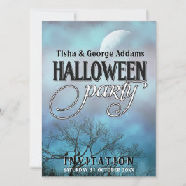 Convites de Festa de Halloween com Nuvens da Lua T