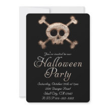 Convites de Festa de HALLOWEEN com Ossos de Caveir