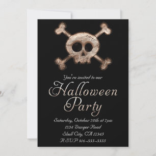 Convites de Festa de HALLOWEEN com Ossos de Caveir