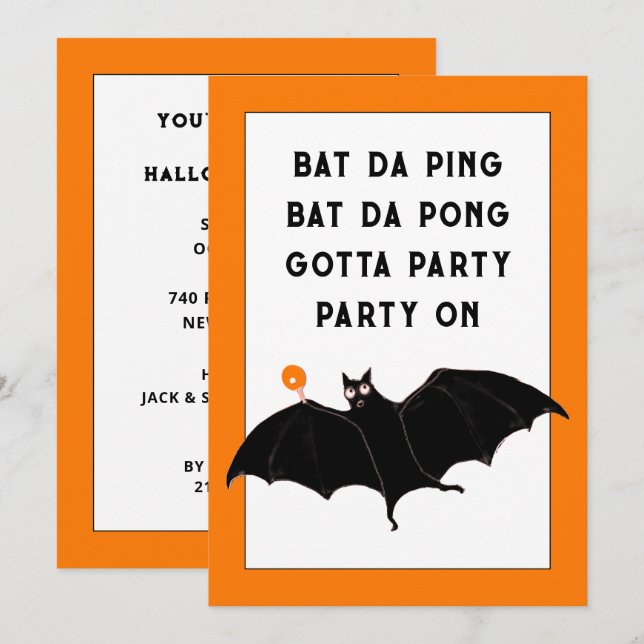 Convites de festa de Halloween da moda (Frente/Verso)
