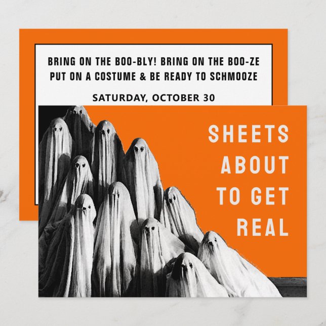 Convites de Festa de Halloween para Adultos (Frente/Verso)