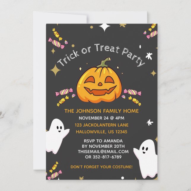 Convites de Festa de Halloween Personalizados para (Frente)