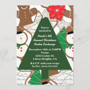Convites de Festa de Natal Biscoitos de Natal & Ár