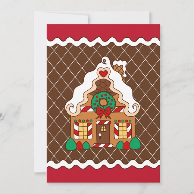 Convites de festa de Natal de Casa de Biscoito de  (Frente)