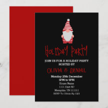 Convites de festa de Natal de férias do Gnome sant