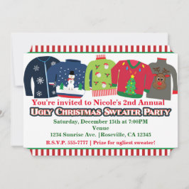 Convites de festa de Natal de suéter de Natal feio