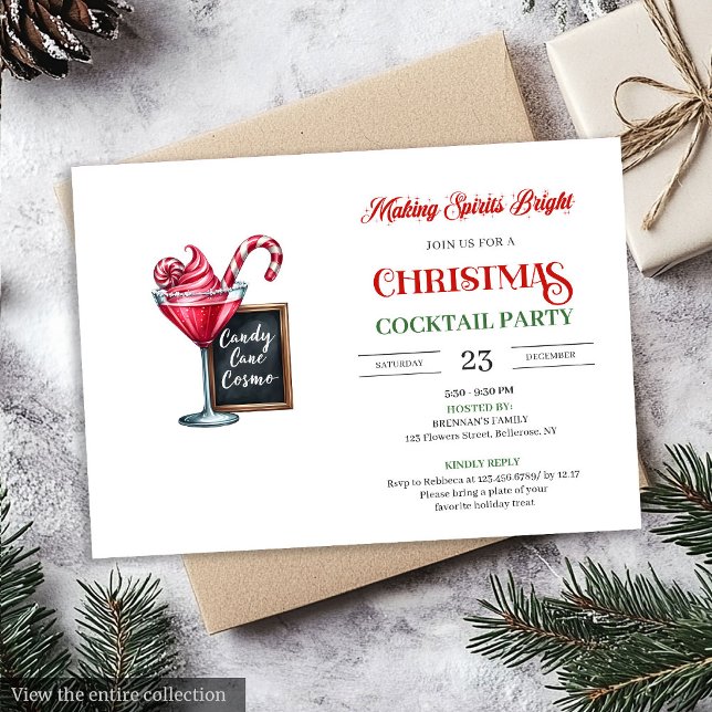 Convites de festa de Natal digitais clássicos para (Classic digital Christmas cocktails party invitation

)