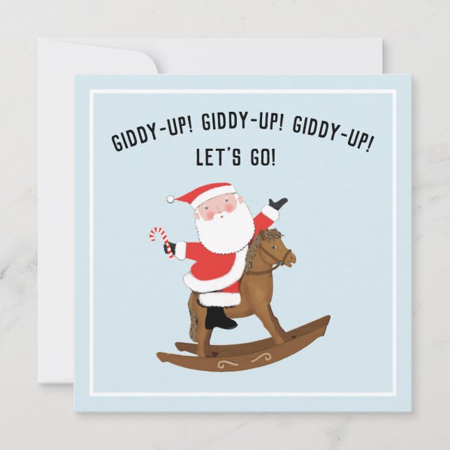 Convites de festa de Natal Giddy-up (Frente)