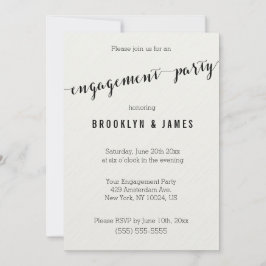 Convites De Festa de noivado Preta E Branca