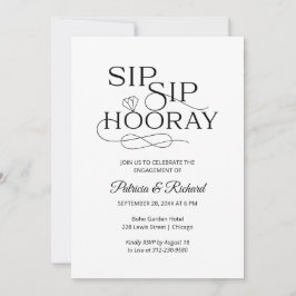 Convites de Festa de Noivado Sip Sip Hooray